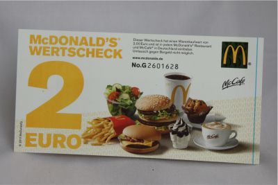 2 € -Mc Donald´s-Gutschein 2 € -Mc Donald´s-Gutschein: 200 Punkte