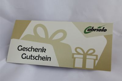 10 € -Goldener Cabriolo-Gutschein Reutlingen 10 € -Goldener Cabriolo-Gutschein Reutlingen: 1.000 Punkte